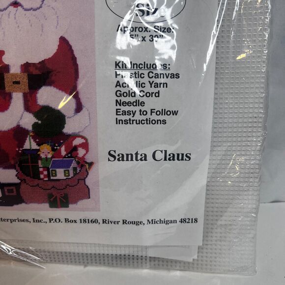 Cross Stitch Kit Plastic Canvas Jumbo Size Santa Clause Outback Enterprises XMAS - Picture 3 of 7